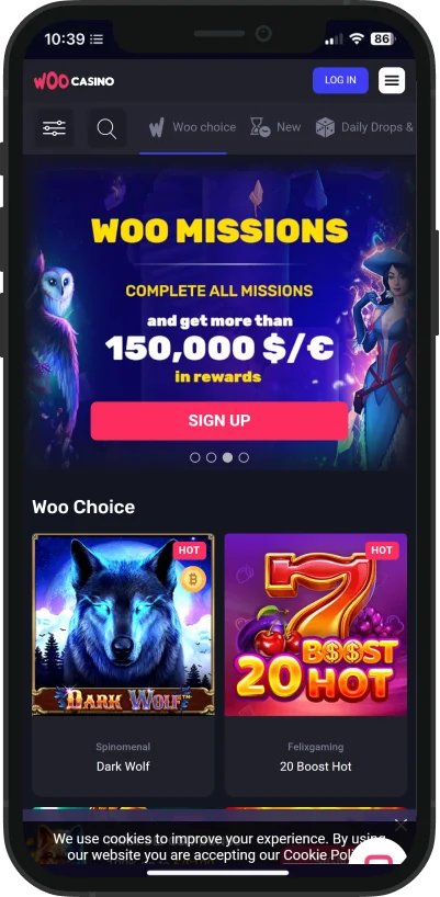 Woo Casino Mobile App